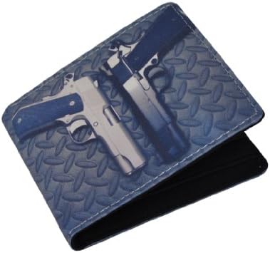Murder Capital Bifold Wallet 2 Guns Mens Womens Unisex Travel Money Cash Pocket Purse Credit ID Card Holder