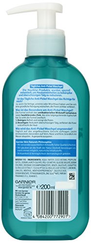 GARNIER Hautklar Anti-Pickel Wasch Gel / tägliche Gesichtsreinigung für sichtbar reinere Haut – anti bakteriell + dermatologisch getestet, 1er Pack – 200 ml - 2