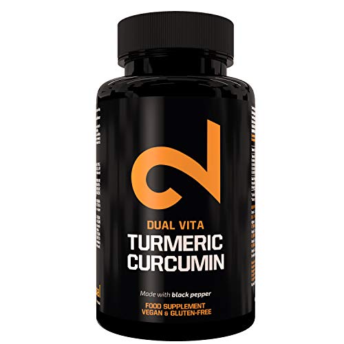 DUAL VITA Turmeric Curcumina |Per Uomini e Donne | Organico | Integratore alimentare naturale al 100% | Massima potenza 1350mg | Certificato in laboratorio | Senza additivi | Made in EU| 100 capsule