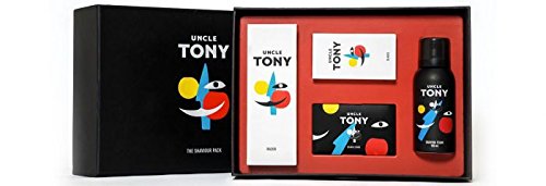 Uncle Tony Gift Box for Men – Shaviour Pack with Red Razor, Refill Cartridges, Comb, Shaving Foam, Car Freshner, Guitar Pic, Shot Glass | Men's Grooming