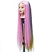 Neverland Beauty 30" Super Long Cosmetology Mannequin Head 100% Synthetic Hair Rainbow Color, Practice Training Hair Styling Mannequin Head with Table Clamp Holder UK Stock