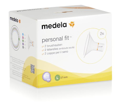 Medela 008.0329 PersonalFit Brusthaube, 2 Stück, Größe L, 27 mm - 2