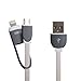 Produktbild eJiasu 2 in 1 Blitz 8 Pin + Micro USB Sync Daten / Flach Dual USB Ladekabel für iPhone 6 6S Plus 5 5s 5c se, iPad Air, Samsung, HTC und andere Android Handys Tablet (3,3ft / 1m) (weiß)