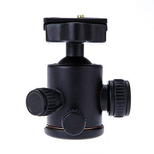 Andoer Rótula Ball head de Metal 360 Grados Giratoria Panorámica con 1/4 Plato de Liberación Rápida y Nivel de Burbuja para Trípode Monopie Deslizador Cámara Réflex Digital Videocámara