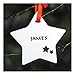 Produktbild Personalised Custom White Christmas Tree Star Bauble Festive Decoration Ornament Decorations Best Balls Personalise Name with Handmade Xmas .o. – Speedy Despatch dispatch Fast & Free UK Delivery