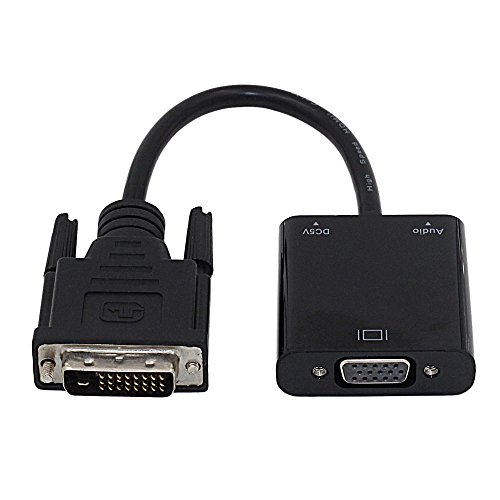 Camac DVI-D 24 + 1 (männlich) Dual Link Quelle der PC / Laptop auf VGA (weiblich) Monitor / TV-Kabel-Adapter Converter Aktive Führung mit Audio (DVI-D auf VGA M / F mit Audio) - Schwarz