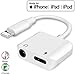 Price comparison product image Headphone Adapter for iPhone XR Adaptor Music & Charge 3.5mm Jack AUX Audio Splitter for iPhone XS Max iPhone XS iPhone 7/7plus 8/8plus Earphone Dongle Headset Cable Convertor Support iOS 12 or Later