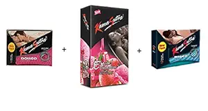 KamaSutra Ladies Special Pack Condoms (Dotted - 12 Count, Excite Strawberry - 10 Count, Ribbed - 12 Count)