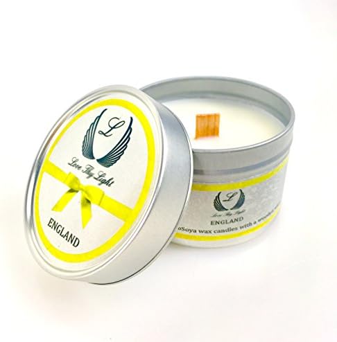 Handmade Thai lime &amp; Mango Small scented Soy Tin Candle with a wooden wick - 100g