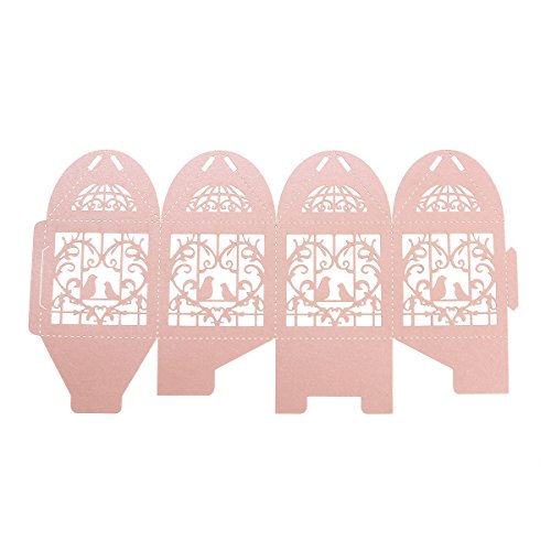 ULTNICE 50Pcs Geschenk Kasten Karton Süßigkeit Kasten Gast Kasten für Hochzeits Taufe Geburtstags Party Dekor Rosa - 3