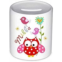 Spardose, Eule, mit Namen, für Kinder, Geschenk, Geschenk Taufe, Sparschwein, Geldgeschenke,