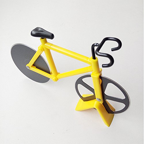 AIU Pizzaschneider Edelstahl Fahrrad Pizzaschneider -Gelb - 7