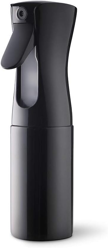 Uervoton Hair Spray Bottle, Continuous Ultra Fine Mist Water Sprayer, Empty Refillable Bottle for Hairstyling, Salon, Skincare, Plants, Pets & Cleaning, 210ml, Black