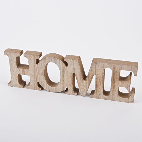 Schriftzug HOME Design Deko Objekt Holz braun Sprüche Zitate (9x30x2cm)