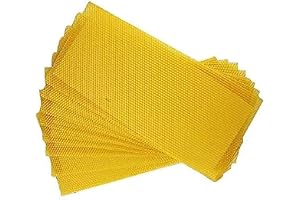 Lifestyle Stuff Honey Bee Honey Sheets 3-Piece Beeswax Honeycomb Sheets Wax Foundation Beekeeping Beeswax Sheet Bee Nest Foundation Wax Sheet Beehive Bed Hive Honey+Nest+Base (Yellow 3) Candle Making