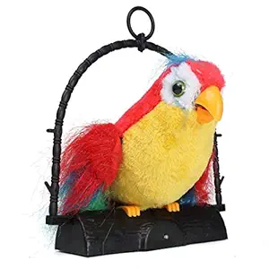 Khilona House Intelligent Touching Talking Parrot with Wonderful Voice Recording, Musical Toys, Talk Back First hot Toy for Kids (Black) (Talking Parrot)