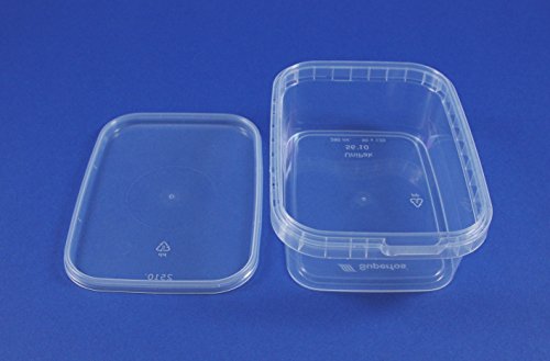 15 Universal Kunststoff Dosen mit Deckel Industriestandard Rechteckig 280ml - 4