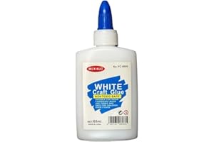 SEVEN4-UK 60ml Kid's Pva Glue, Safe And Washable And Glue Spreader - Art And Craft White Glue For Fabric Paper Card Pom Poms Tissue Paper Crafts (PVA GLUE, CHOOSE QTY, 12 PVA GLUE)