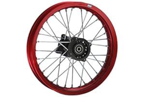 Hmparts Cerchio Alluminio Anodizzato 14 Pollici Posteriore Rosso 12 mm Typ2 Pit Bike Dirt Bike Cross