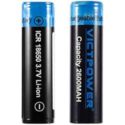 2 PCS Haute capacité 3.7 V 18650 2600 mah Batteries Rechargeables au Lithium-ION pour Lampe de Poche LED phares Lampe de Recherche Kaemma