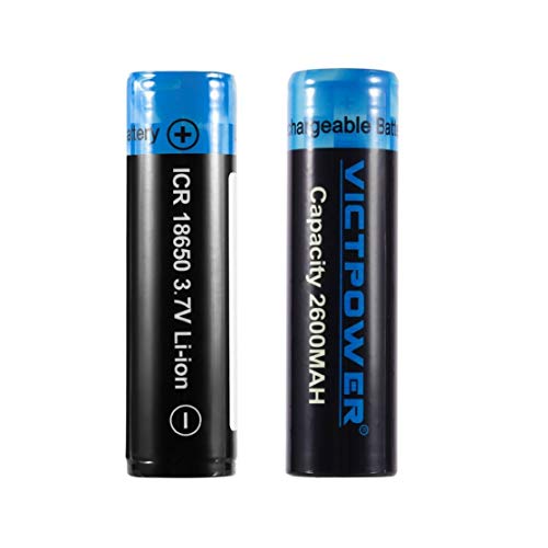 2 PCS Haute capacité 3.7 V 18650 2600 mah Batteries Rechargeables au Lithium-ION pour Lampe de Poche LED phares Lampe de Recherche Kaemma