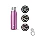 Produktbild YAYZA! Smart Cup G3 Doppelwandig Vakuuim-insulierte Thermal Edelstahlflasche mit HD-LCD Touchscreen für die Anzeige von Wassertemperatur und & Hydration Tracker - 500ml Magenta