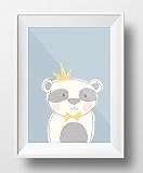 Willkommen Baby-Poster Set – Poster und Kinderzimmer-Dekoration für das Neugeborene mit süßen Tieren für Babies und Kleinkinder, Set aus 7 Stück ohne Rahmen, 13x18cm, Fotopapier, Pastellfarben - 8