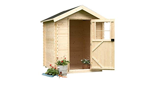 Alpholz Gartenhaus Toby Lutt Aus Fichten Holz Gartenhutte Mit Dachpappe Gerateschuppen Klein Naturbelassen Ohne Farbbehandlung 180 X 165 Cm Basis Zubehorset Amazon De Garten