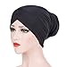 Price comparison product image ADESHOP Winter Hat Beanie, Unisex Wool Blend Beanie Hat, Women India Hat Muslim Solid One Tail Chemo Beanie Scarf Turban Warm Wrap Cap A3