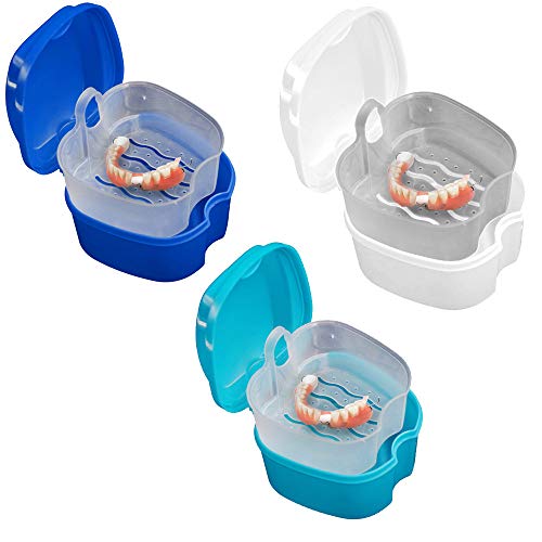 Preisvergleich Produktbild Gaddrt Zahndosen Gebiss-Bad-Kasten-Kasten-zahnmedizini... falsche Zahn-Aufbewahrungsbehälter mit hängendem Netzbehälter 9 X 9X 7cm