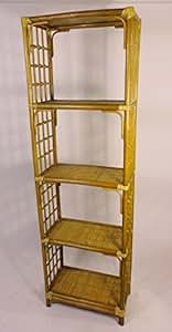 Rattanregal mit 5 Böden , Gr. 55 x 30 cm H 180 cm , Fb. honig: Amazon