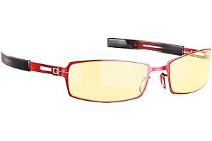 GUNNAR Gafas Gaming PPK Heat OPTIKS PPK, RECTÁNGULO, Juego, ÁMBAR, Rojo, Acero Inoxidable, Ajuste Ancho