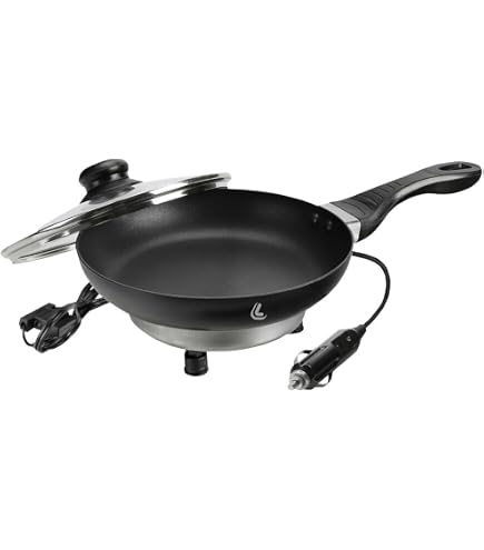 Padella Elettrica Per Auto 12V/24V Con Cottura A Vapore, Padella Elettrica Antiaderente Da 2 Litri 18 Cm, Mini Fornello Da Viaggio Elettrico Per Pasta, Tagliatelle, Verdure, Carne, Uova,12vg - 9