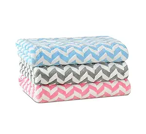 House Beauty Ultra Soft Anti-Bacterial Luxury Microfiber Towel Pack of 3(Multi)