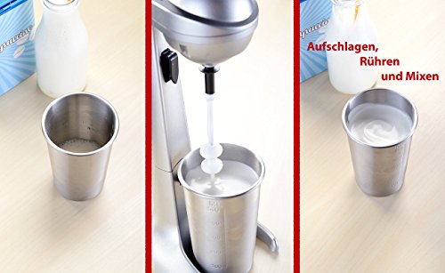 Rosenstein & Söhne Elektrischer Drink-Mixer mit Edelstahl-Becher, 100 Watt - 3