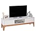 Produktbild Wohnling TV Lowboard NORA MDF mit Eschefurnier, TV Hifi Regal 150 cm mit 2 Schubladen, Fernsehschrank Skandinavisches Design, Fernsehtisch TV Board mit Ablagefach Kommode weiß