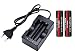 Produktbild Mondpalast ® 2 × 18650 wiederaufladbarer 3000 mAh 3,7 V geschützte Li -Ion Akkus + Ladegerät