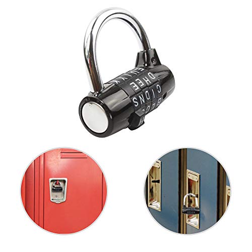 JJOnlineStore - Combinación de letras de 5 palabras Wordlock Maximo Seguridad Negro Color Candado