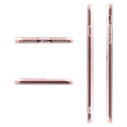 Funda iPhone 7  TrendyBox Transparente Funda para iPhone 7 con Protector de Pantalla Vidrio Templado  M  sica Blanca 