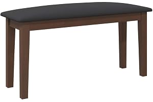 Mokuyary Bänk 90 cm brun massivt trä gummi köksbänk, entrémöbler lätt att montera för matsal, vardagsrum, sovrum