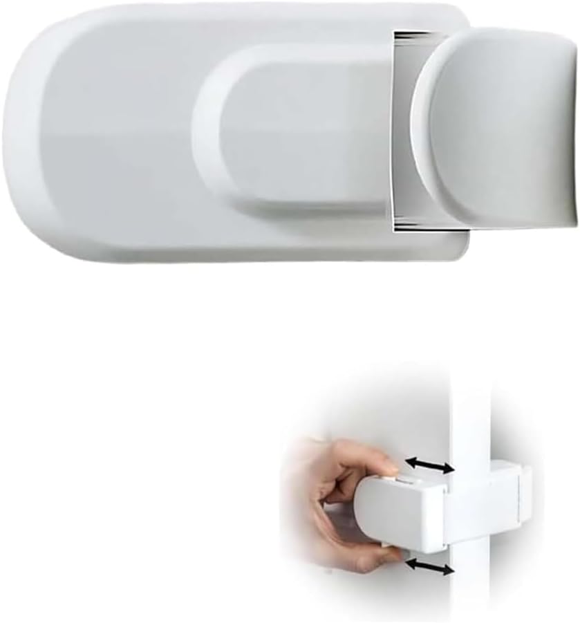 The Snap-On Door Lock Kids Can't Reach or Defeat - No Tools or Adhesives Required, Child Proof Door Lock, Simple Install, Pet & Baby Safety Lock for Bedroom Bathroom Storage Room-1 Pcs
