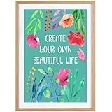 Kunstdruck - Illustration - Create your own beautiful life - A4 Größe