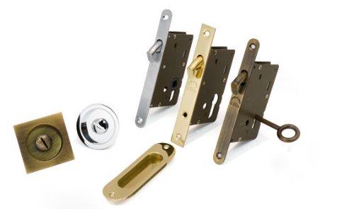 Preisvergleich Produktbild Schloss für Schiebetür Gold