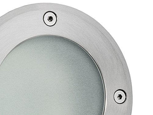 LED Boden Einbau-Strahler, Einbau-Leuchte MARNE rund in Edelstahl gebürstet, mit Echt-Glas matt, 5W warm-weiß, GU10 230V [TOP VORTEILE: hervorragende LICHTQUALITÄT, hoch BELASTBAR, schneller EINBAU] - 6