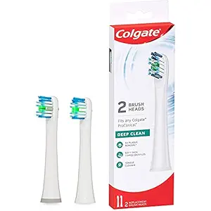 Colgate 360 Deep Clean Toothbrush Replacement Brush Heads for Colgate ProClinical Sonic Battery Powered Electric Toothbrush - Pack of 2