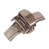 20MM Metall Edelstahl Uhr Schnalle Double Folding Schmetterling Faltschließe Uhrenarmband Zubehör Rose Gold - Rose Gold 20mm