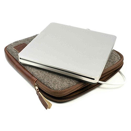 Tuff-Luv Herringbone Tweed Travel case für Apple USB Superdrive – Braun - 2