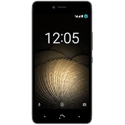 BQ Aquaris U Plus - Smartphone de 5'' (WiFi, Bluetooth 4.2, Qualcomm Snapdragon 430 Octa Core, 16 GB de memoria interna, 2 GB de RAM, cámara de 16 MP, Android 6.0.1 Marshmallow) negro y gris antracita