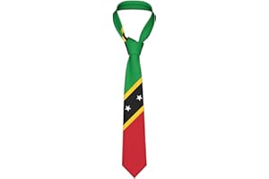 DABOYOZHZH Saint Kitts And Nevis Flag Emblem Striped Necktie Men'S Neck Ties Mens Party Business Neckties Soft Skil Tie, White, One size