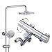Produktbild QYL Thermostatische Duschsäule Große Fläche Unter Druck Dusche Set Wassereinsparung Kupfer Für Badezimmer